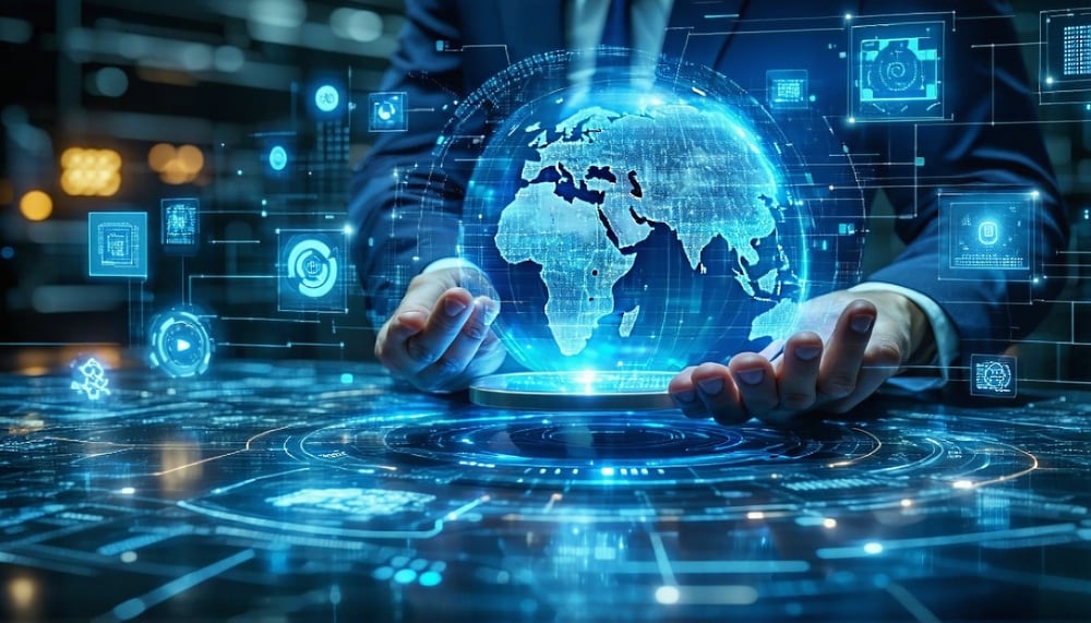 Illustration of AI transforming business operations
